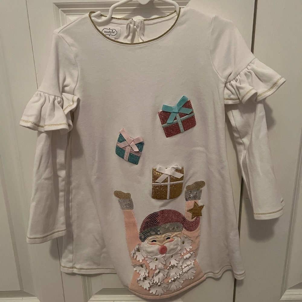 Girl’s Mud Pie Dress with Santa (5T)